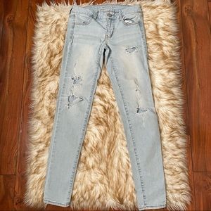 AEO distressed super stretch jegging